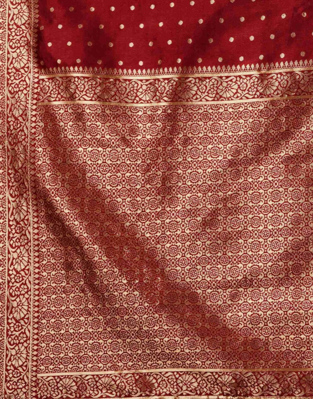 Maroon Banarasi Silk Saree - Image 6