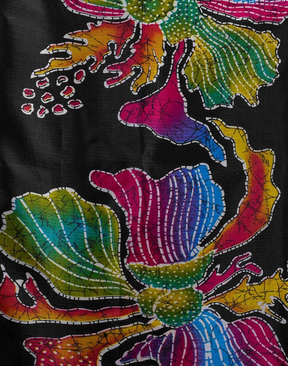 Black Vichitra Silk Printed Saree - Image 7