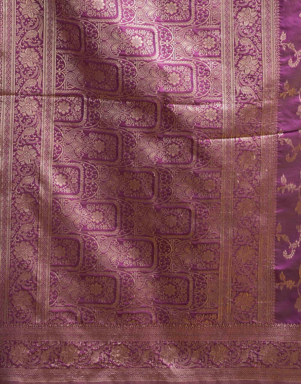 Purple Silk Woven Banarasi Saree - Image 8